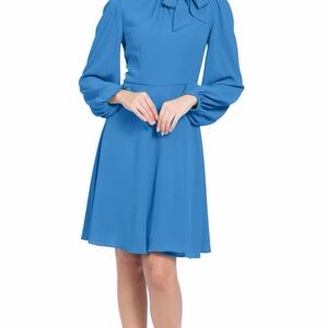 Maggy London Elegant Blue Long Sleeve Dress